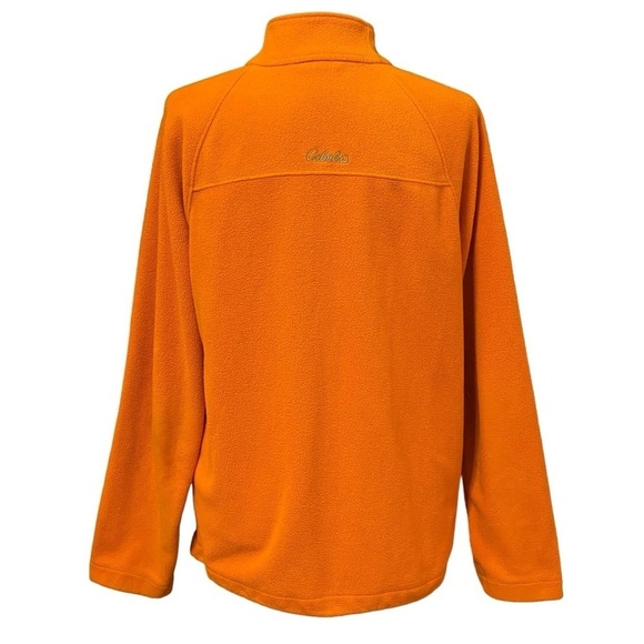 Cabela’s Orange Fleece Jacket Full Zip Mock Neck Outdoor Gorpcore Size Small - Picture 3 of 5